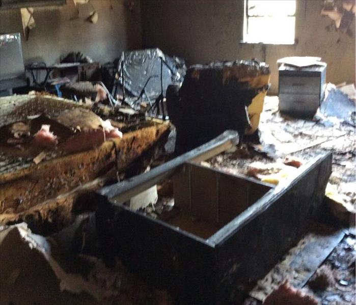 Fire Damage destroyed bedroom 