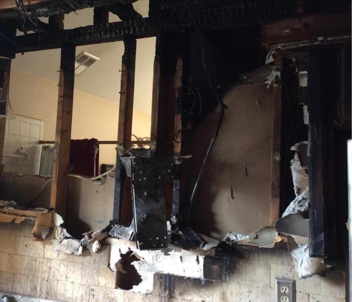 Kitchen affected by fire